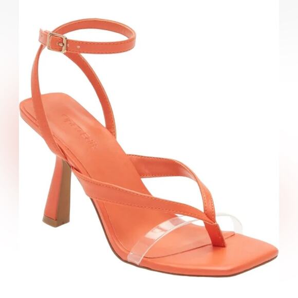 NEW Open Edit Addison Bright Orange Ankle Strap Sandal, NEW, Size 9, MSRP $69 - Picture 1 of 15